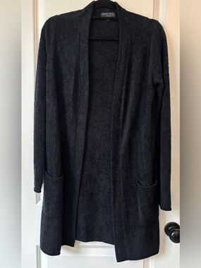 Barefoot dreams Black Open-Front Long Cardigan